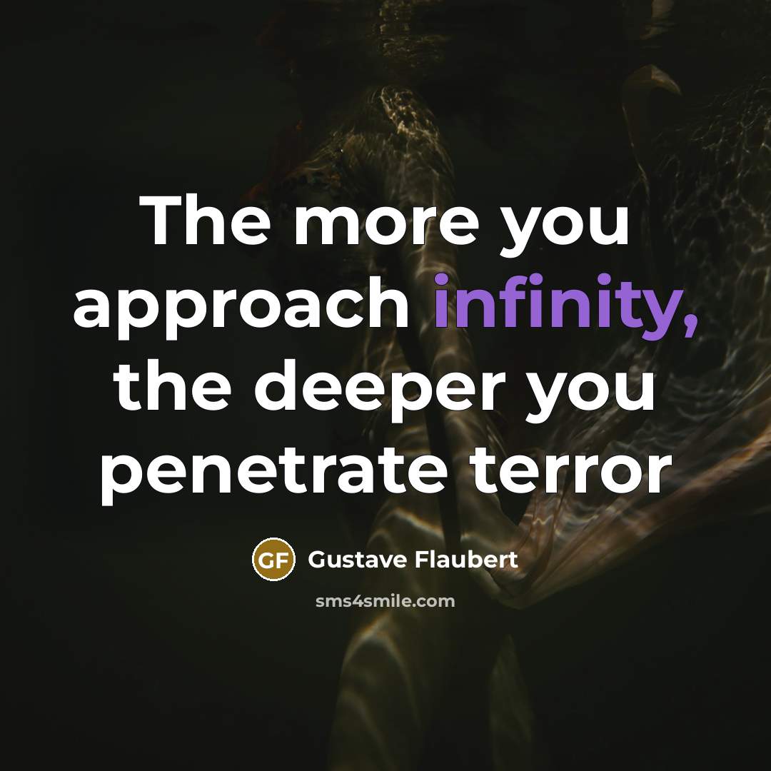 “The more you approach infinity, the deeper you penetrate terror…” quote by Gustave Flaubert