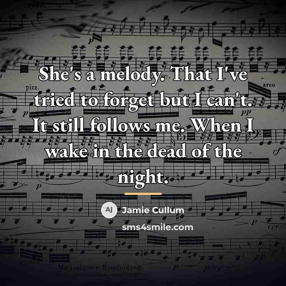 “She's a melody. That I've tried to forget but I…” quote by Jamie Cullum