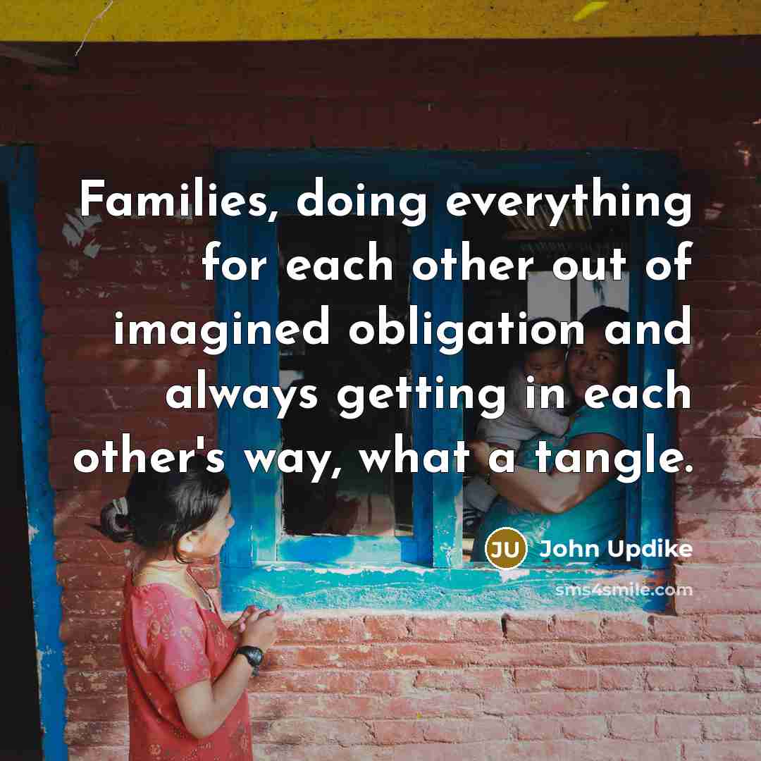 “Families, doing everything for each other out of imagined obligation…” quote by John Updike