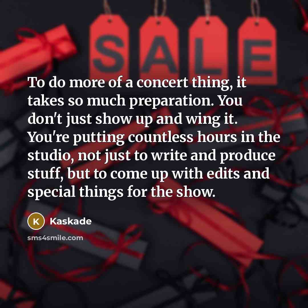 “To do more of a concert thing, it takes so…” quote by Kaskade