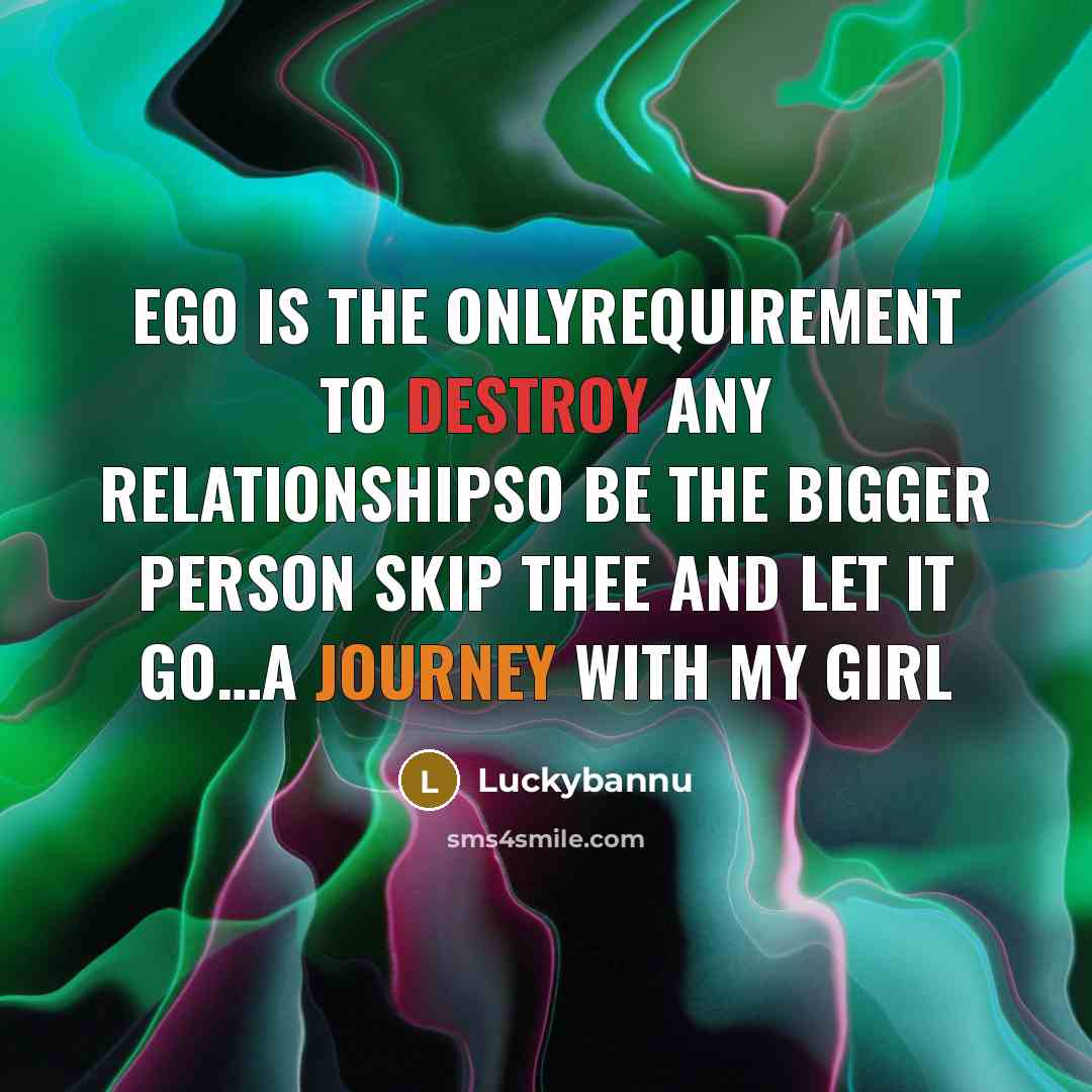 “Ego is the onlyrequirement to destroy any relationshipso be the…” quote by Luckybannu
