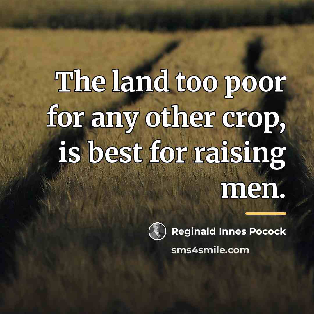 “The land too poor for any other crop, is best…” quote by Reginald Innes Pocock