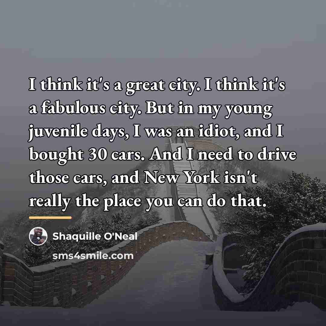 “I think it's a great city. I think it's a…” quote by Shaquille O'Neal