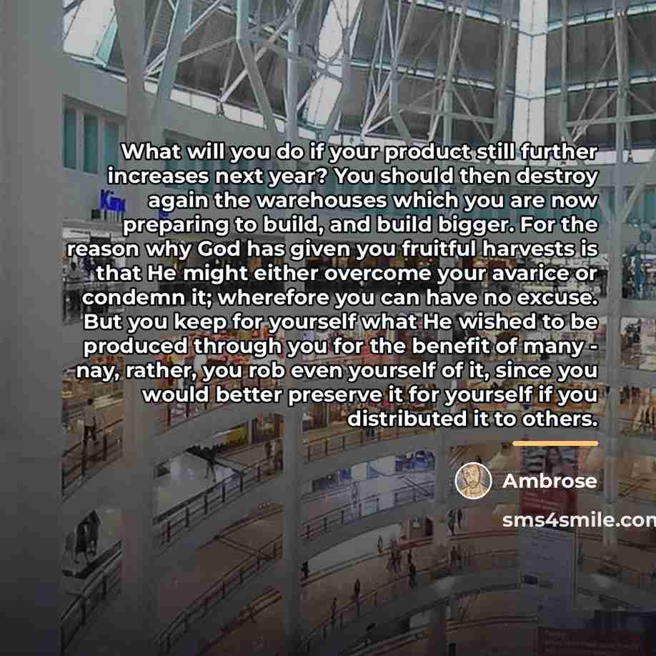 “What will you do if your product still further increases…” quote by Ambrose