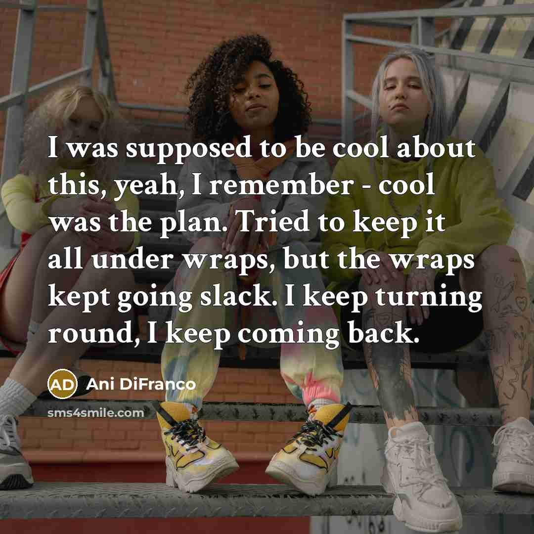 “I was supposed to be cool about this, yeah, I…” quote by Ani DiFranco