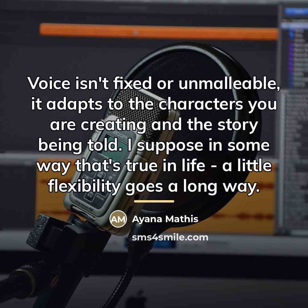 “Voice isn't fixed or unmalleable, it adapts to the characters…” quote by Ayana Mathis