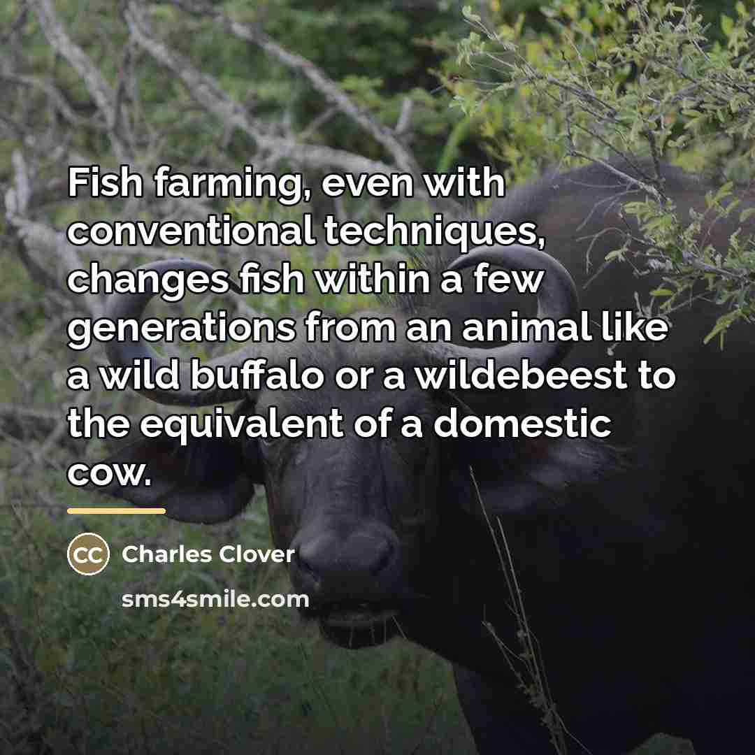 “Fish farming, even with conventional techniques, changes fish within a…” quote by Charles Clover
