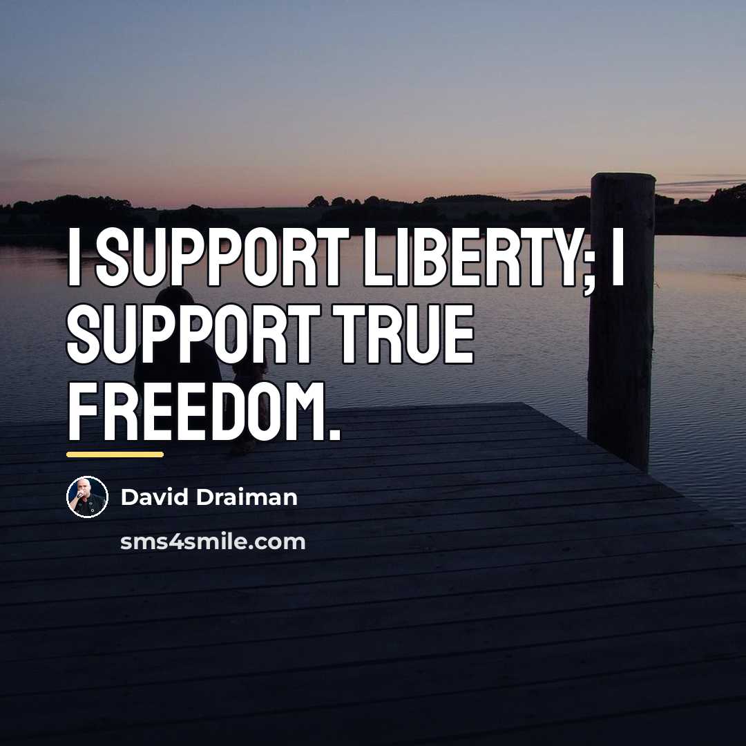 “I support liberty; I support true freedom.…” quote by David Draiman