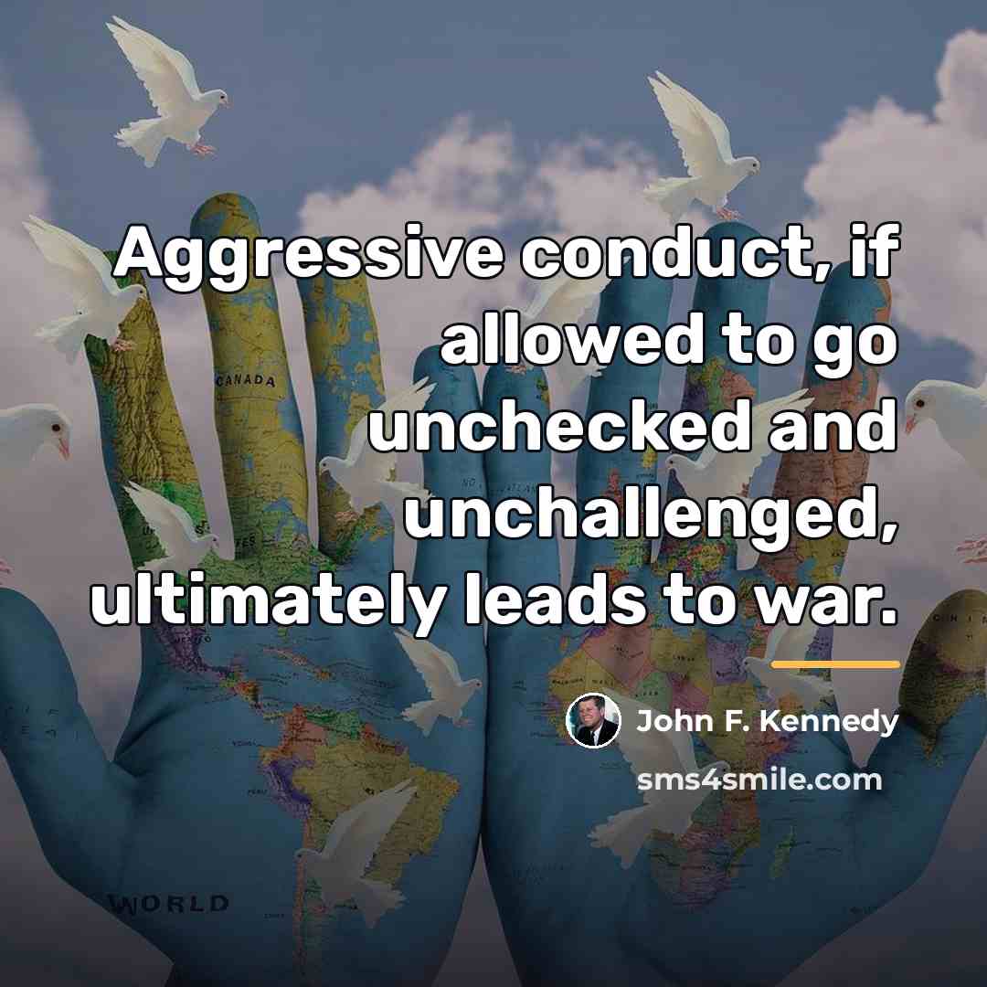 “Aggressive conduct, if allowed to go unchecked and unchallenged, ultimately…” quote by John F. Kennedy