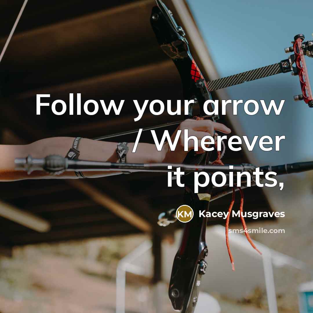 “Follow your arrow / Wherever it points,…” quote by Kacey Musgraves