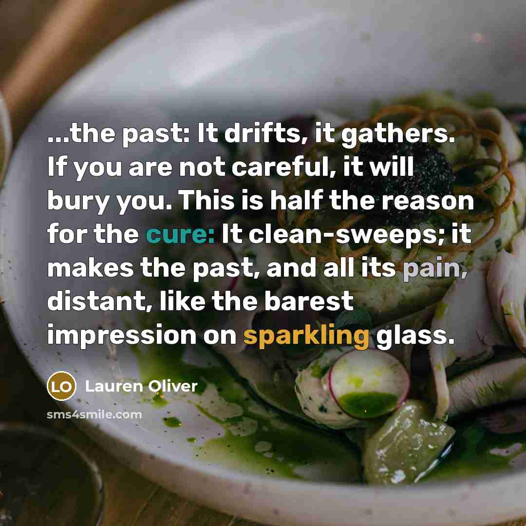 “...the past: It drifts, it gathers. If you are not…” quote by Lauren Oliver