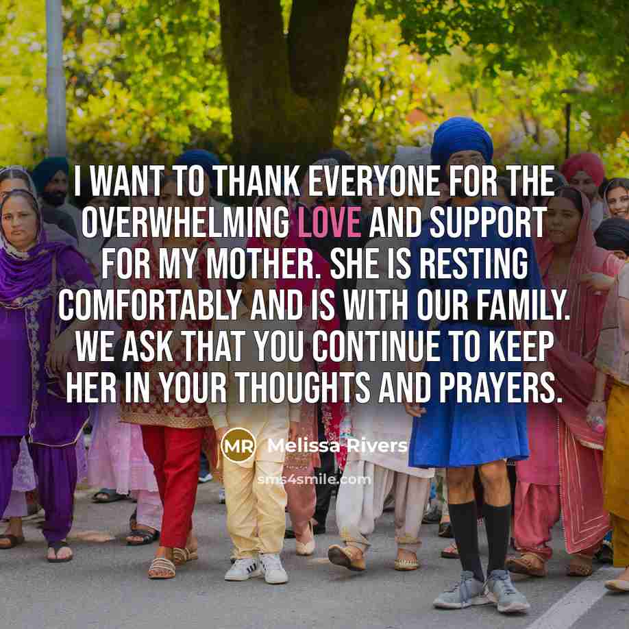 “I want to thank everyone for the overwhelming love and…” quote by Melissa Rivers