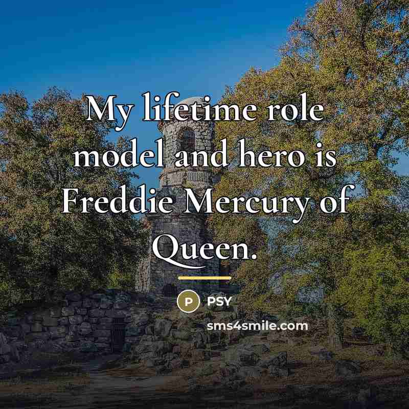 “My lifetime role model and hero is Freddie Mercury of…” quote by PSY