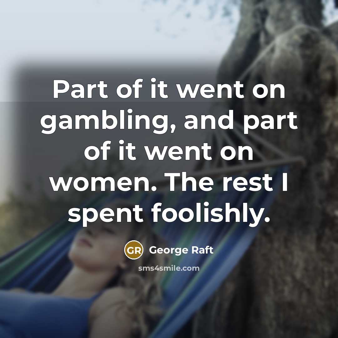 “Part of it went on gambling, and part of it…” quote by George Raft
