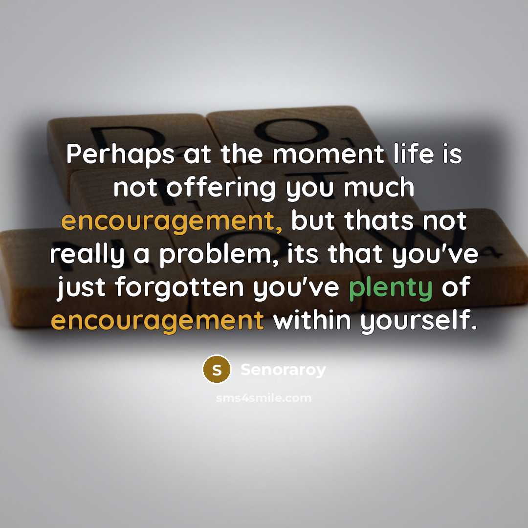 “Perhaps at the moment life is not offering you much…” quote by Senoraroy