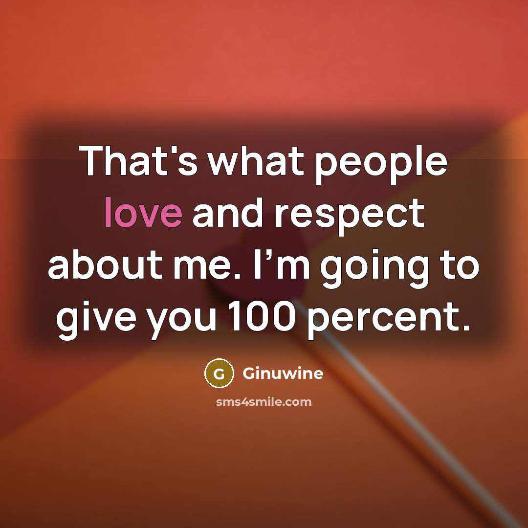 “That's what people love and respect about me. I'm going…” quote by Ginuwine