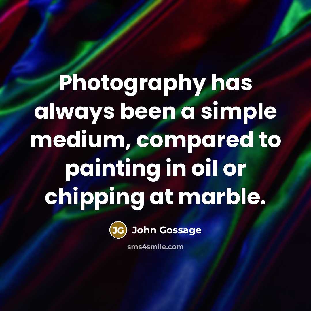“Photography has always been a simple medium, compared to painting…” quote by John Gossage