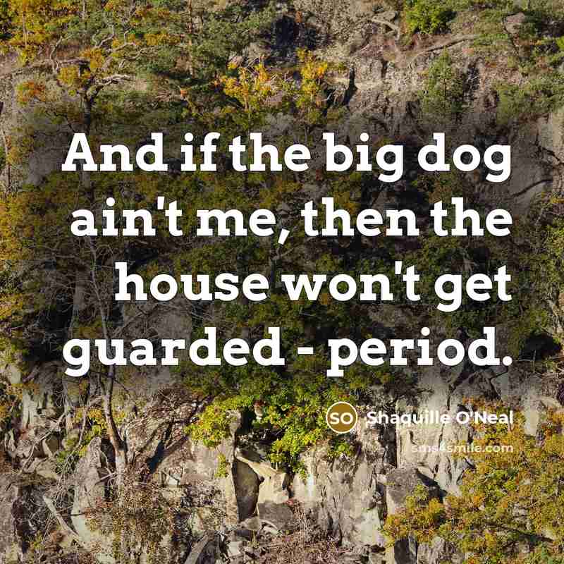 “And if the big dog ain't me, then the house…” quote by Shaquille O'Neal