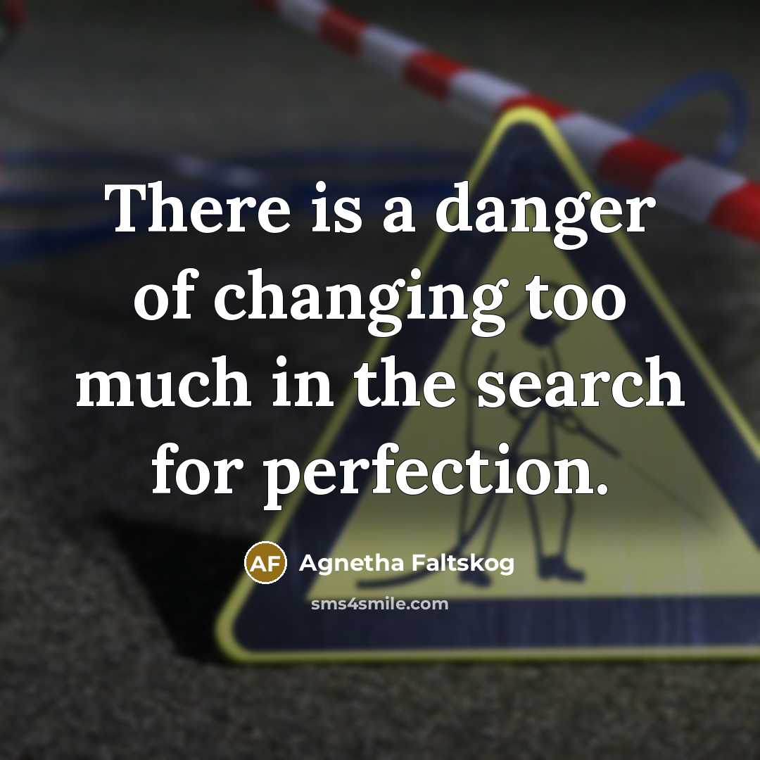 “There is a danger of changing too much in the…” quote by Agnetha Faltskog