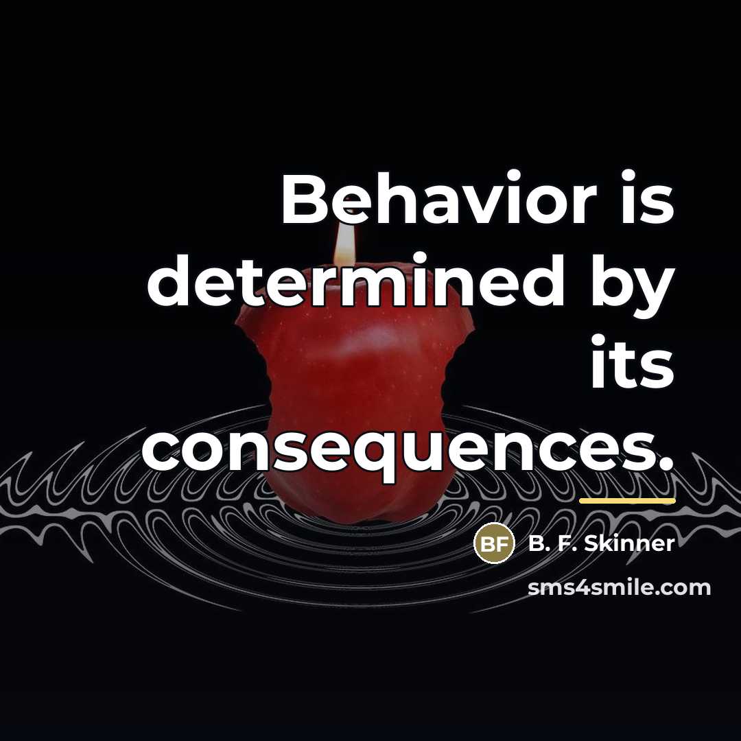 “Behavior is determined by its consequences.…” quote by B. F. Skinner