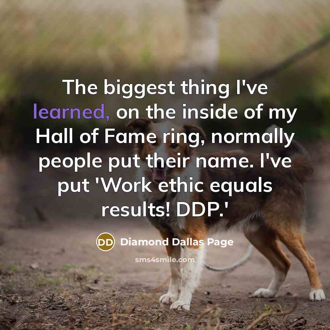 “The biggest thing I've learned, on the inside of my…” quote by Diamond Dallas Page