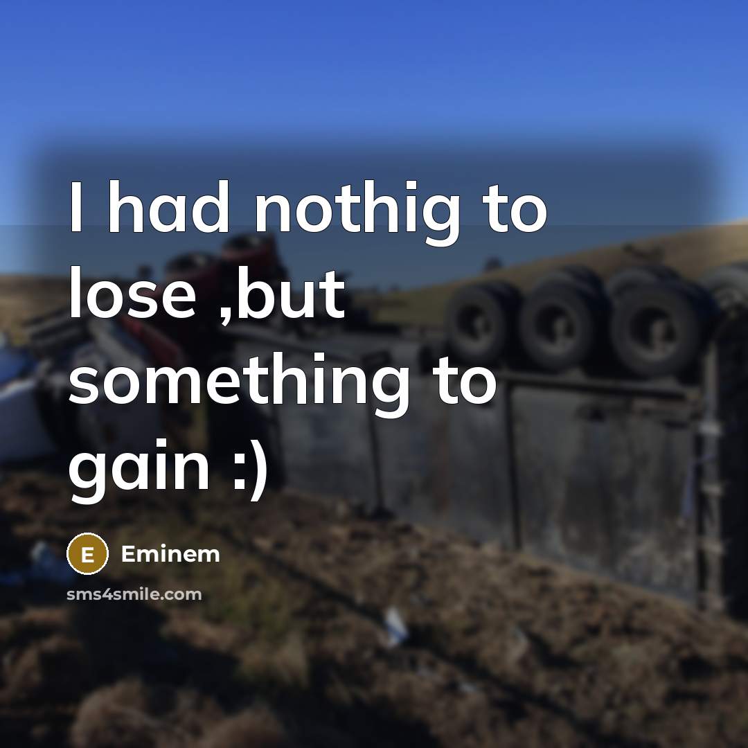 “I had nothig to lose ,but something to gain :)…” quote by Eminem