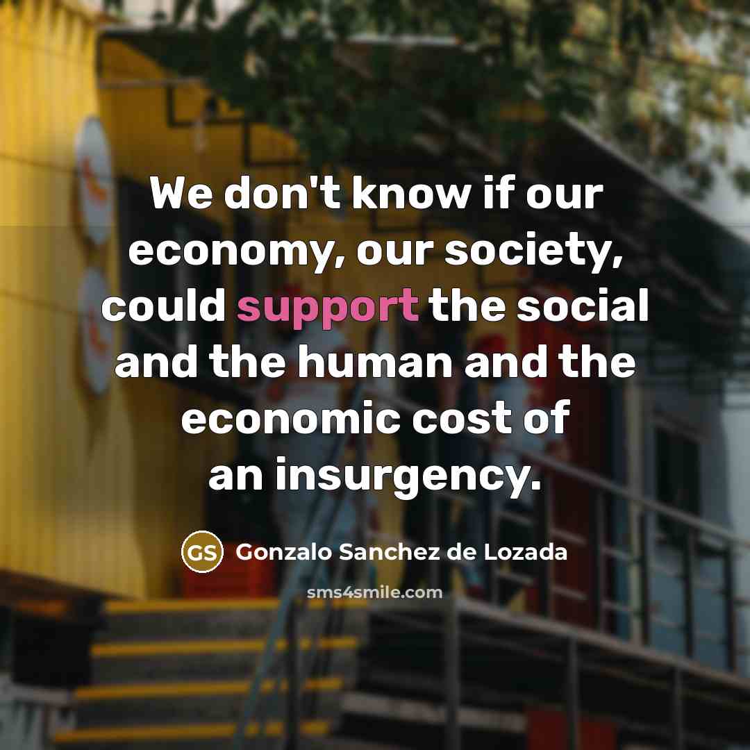 “We don't know if our economy, our society, could support…” quote by Gonzalo Sanchez de Lozada