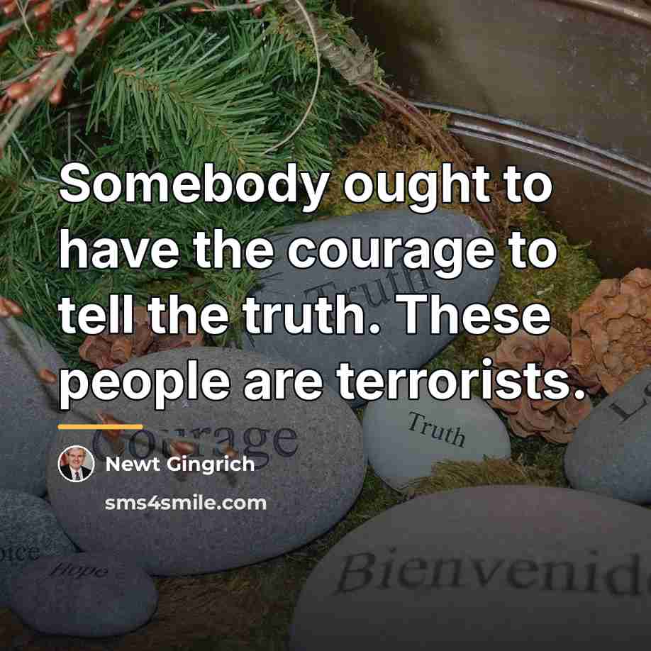 “Somebody ought to have the courage to tell the truth.…” quote by Newt Gingrich