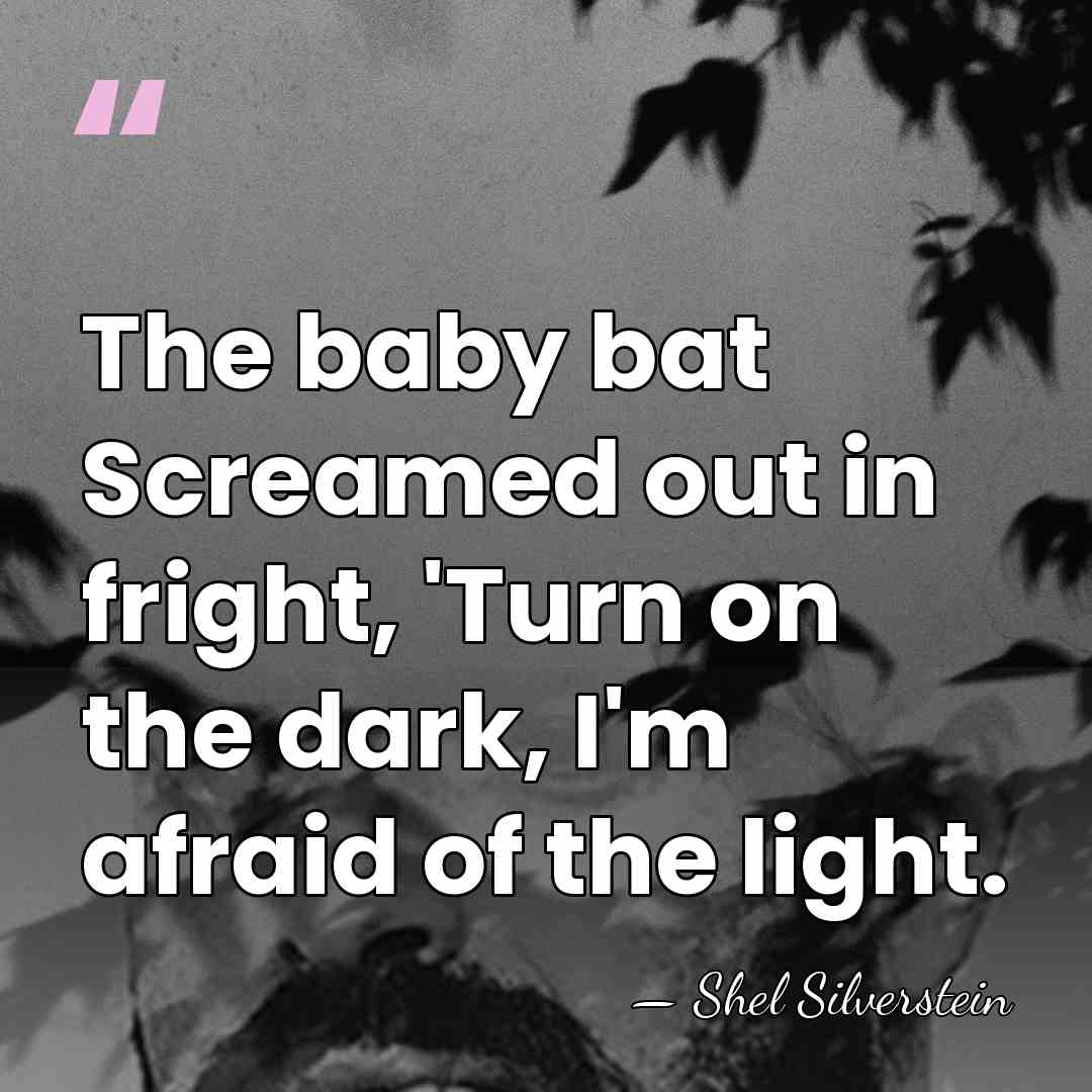 The baby bat Screamed out in fright, 'Turn on the dark, I'm&hellip; - Shel Silverstein