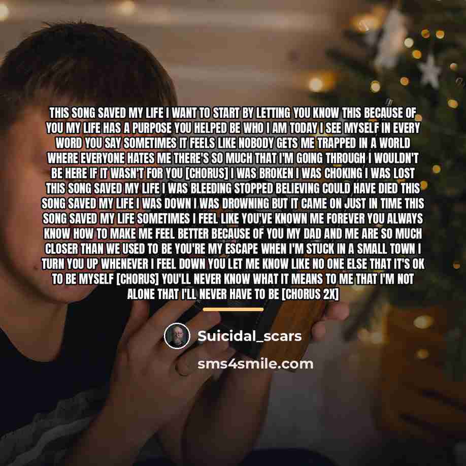 “This Song Saved My Life I want to start by…” quote by Suicidal_scars