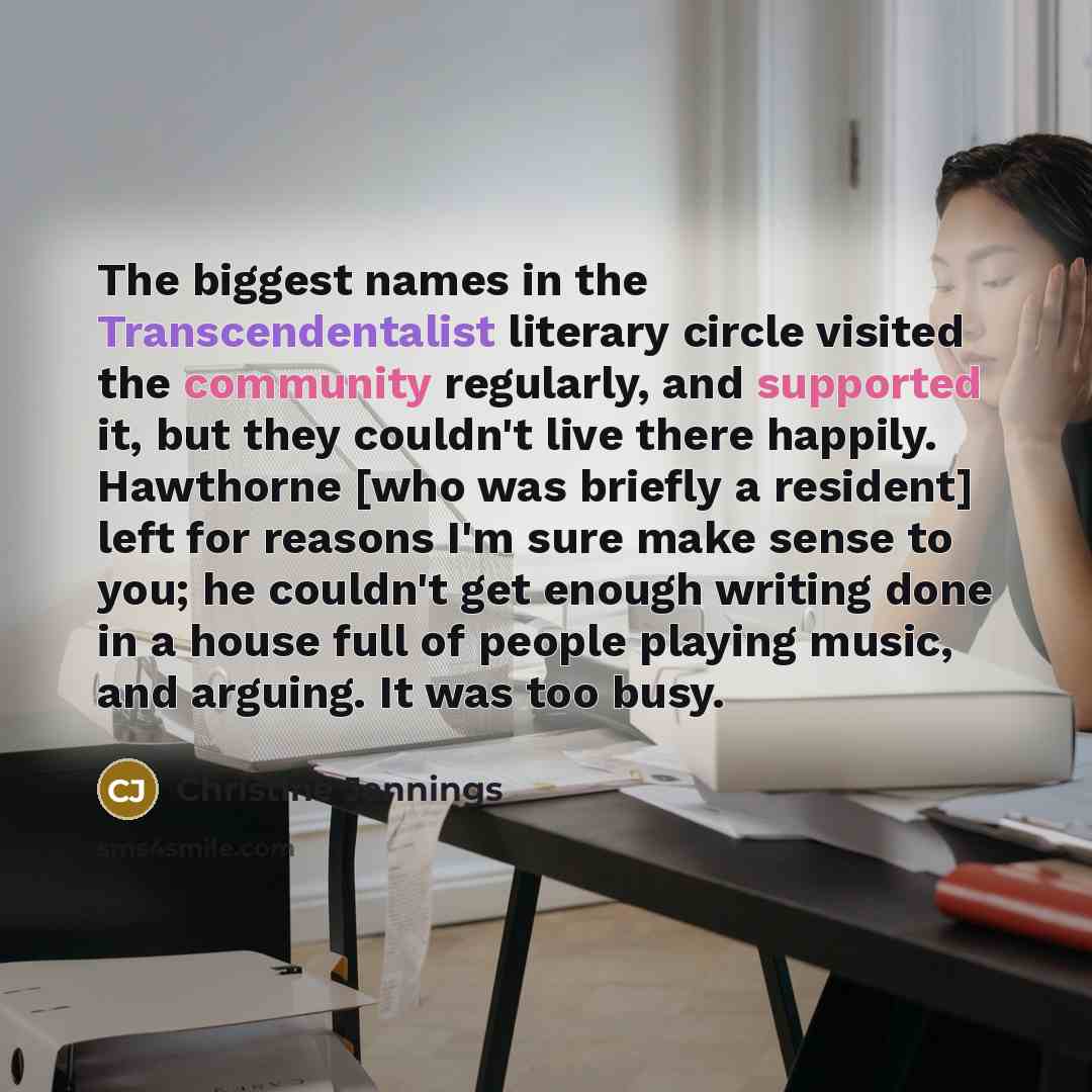 “The biggest names in the Transcendentalist literary circle visited the…” quote by Christine Jennings