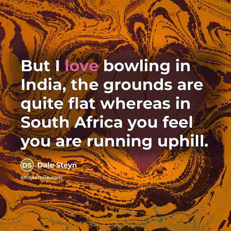 “But I love bowling in India, the grounds are quite…” quote by Dale Steyn