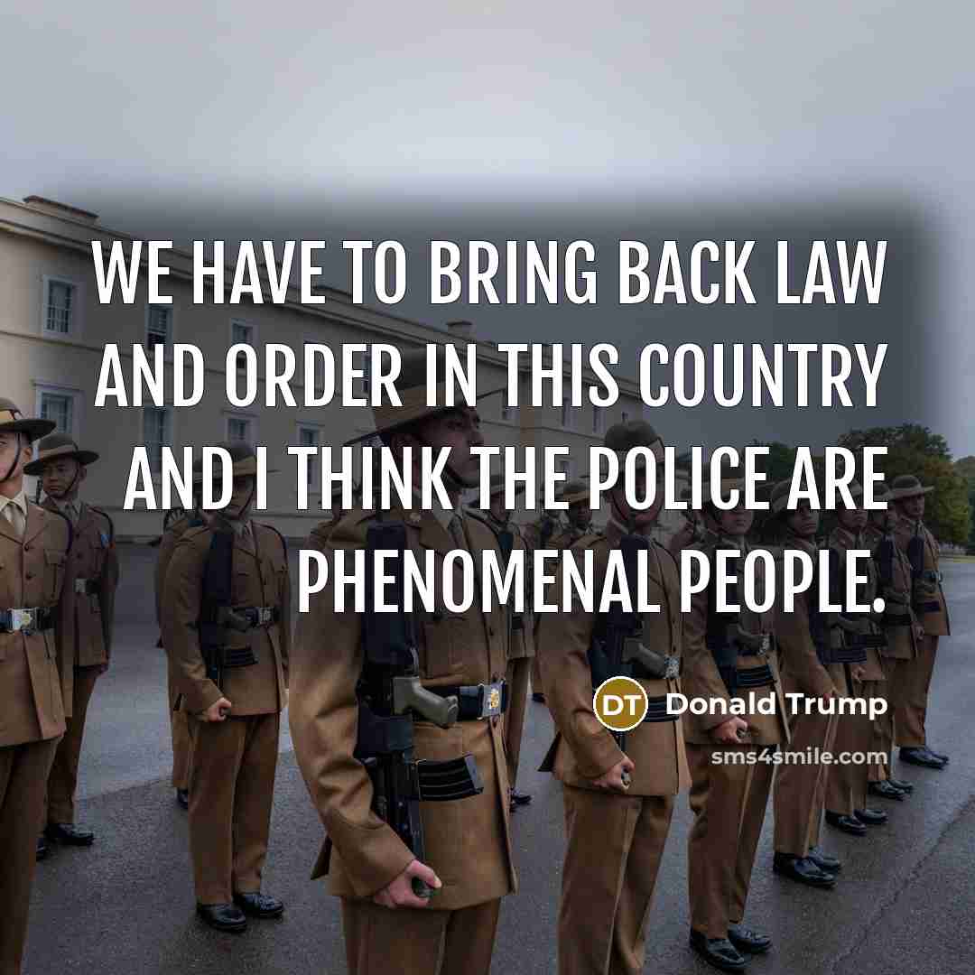 “We have to bring back law and order in this…” quote by Donald Trump