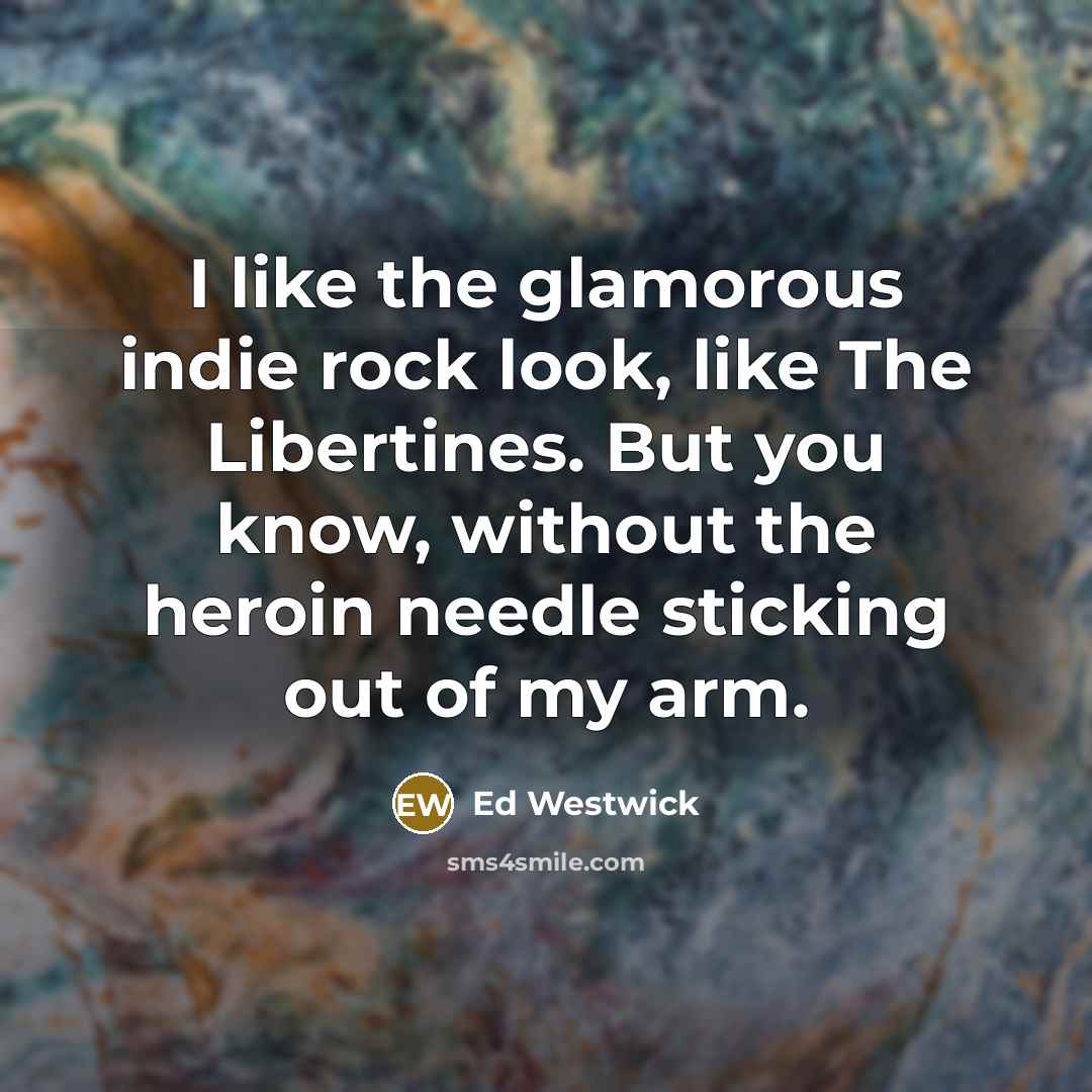 “I like the glamorous indie rock look, like The Libertines.…” quote by Ed Westwick