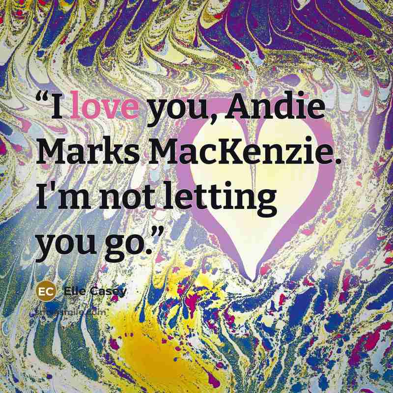 “I love you, Andie Marks MacKenzie. I'm not letting you go.” quote by Elle Casey