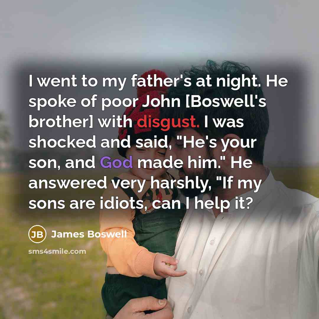“I went to my father's at night. He spoke of…” quote by James Boswell
