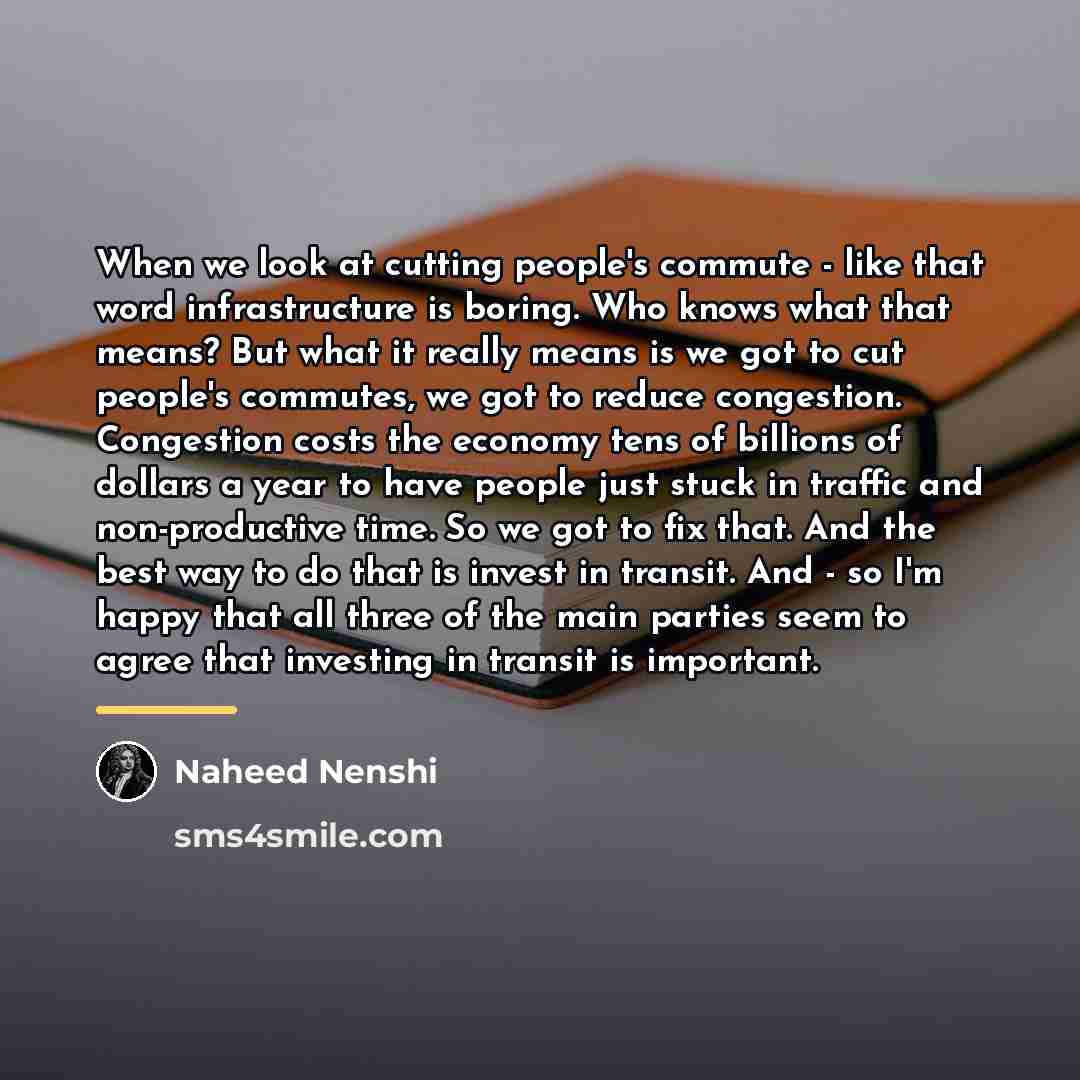 “When we look at cutting people's commute - like that…” quote by Naheed Nenshi