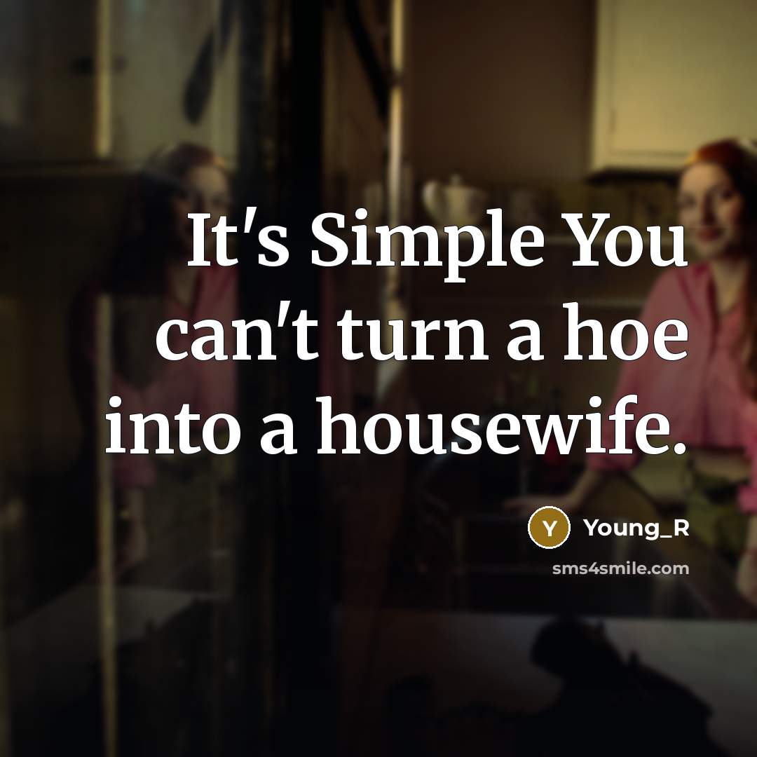 “It's Simple You can't turn a hoe into a housewife.” quote by Young_R