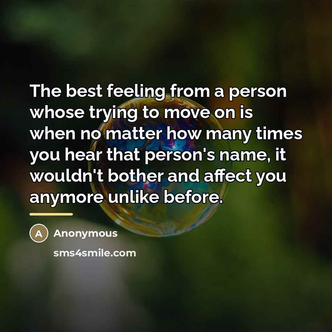 “The best feeling from a person whose trying to move…” quote by Anonymous