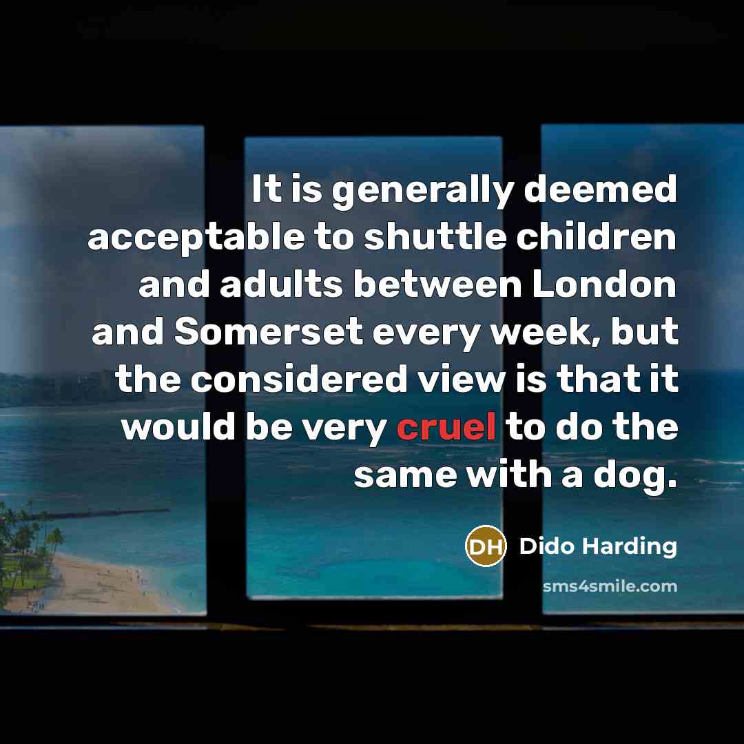 “It is generally deemed acceptable to shuttle children and adults…” quote by Dido Harding