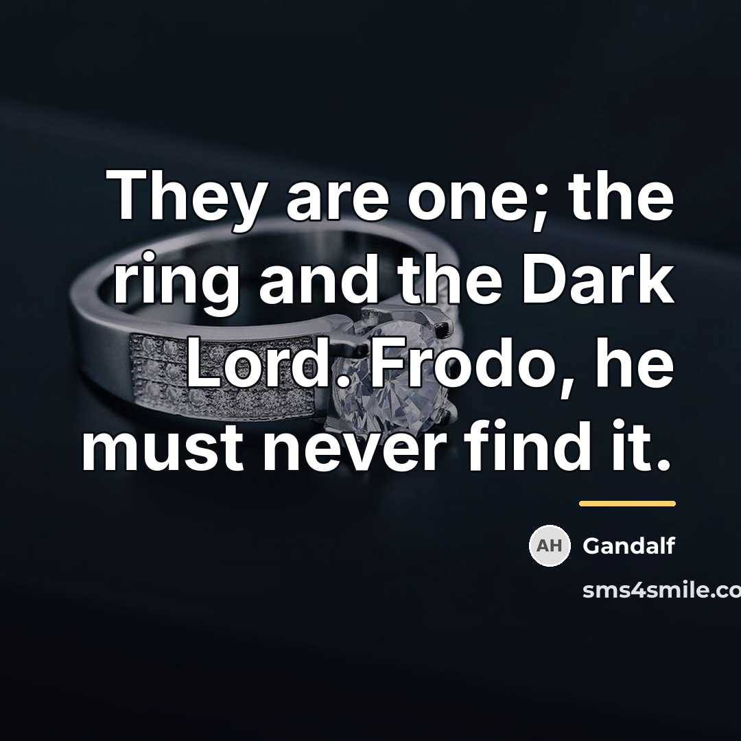 “They are one; the ring and the Dark Lord. Frodo,…” quote by Gandalf