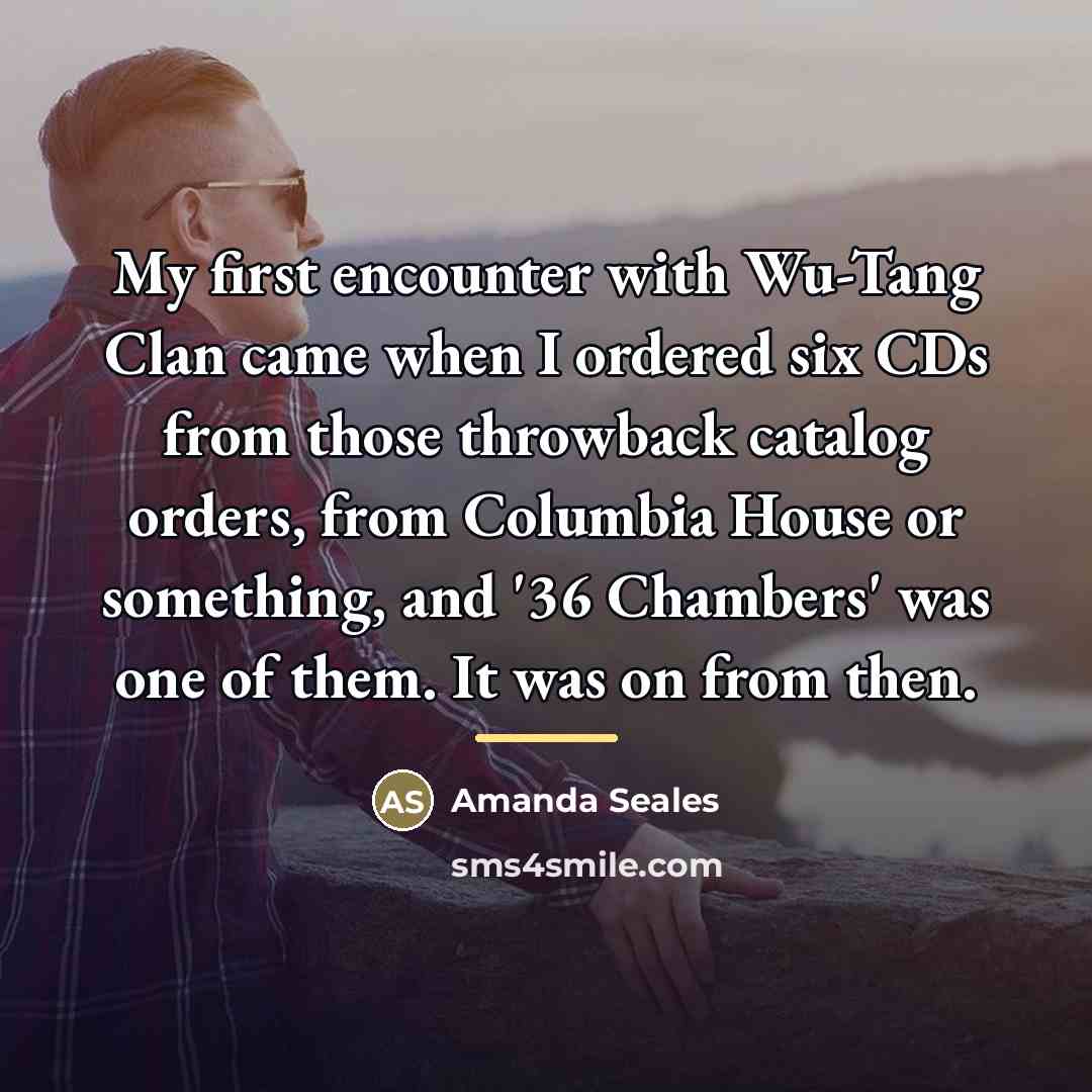 “My first encounter with Wu-Tang Clan came when I ordered…” quote by Amanda Seales