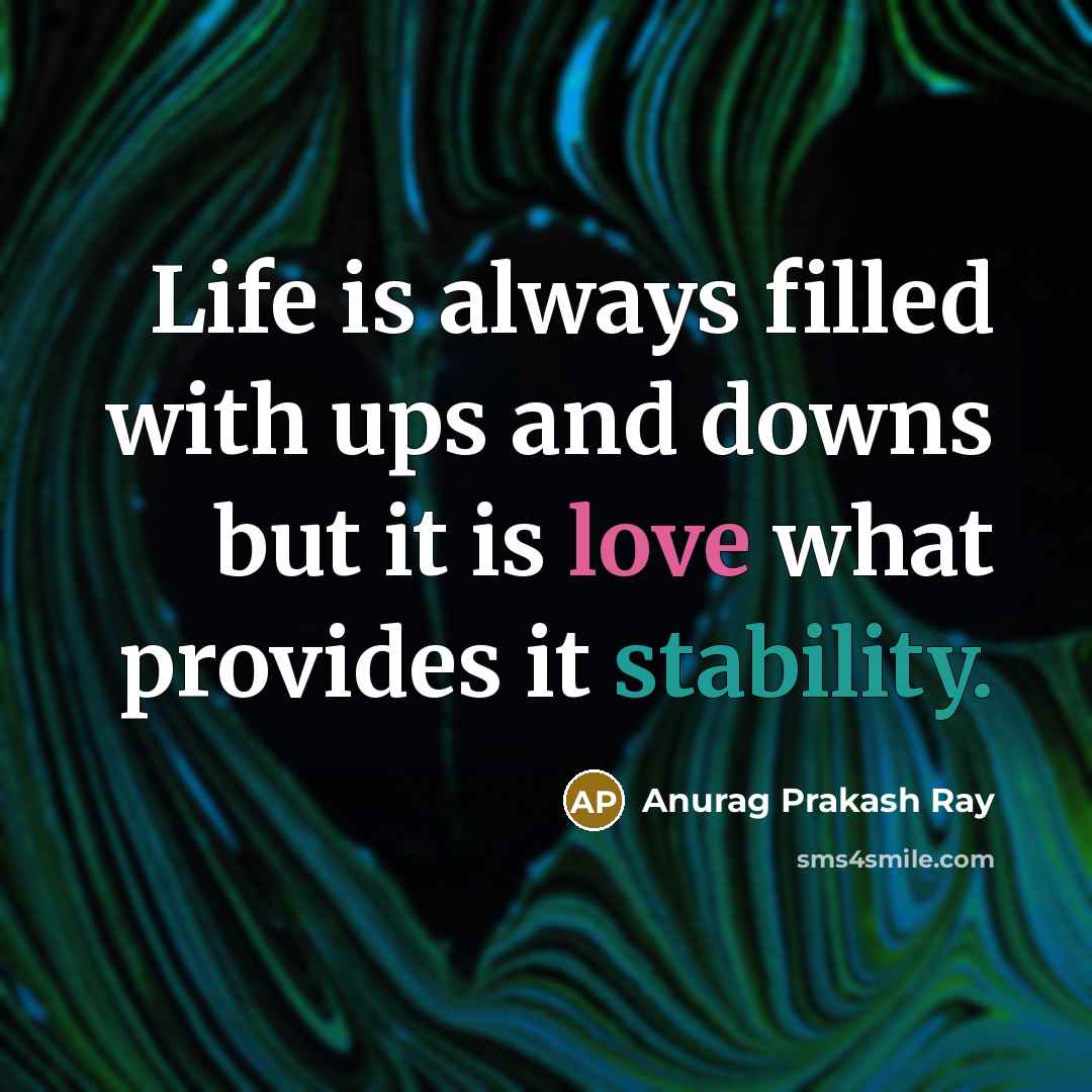 “Life is always filled with ups and downs but it…” quote by Anurag Prakash Ray
