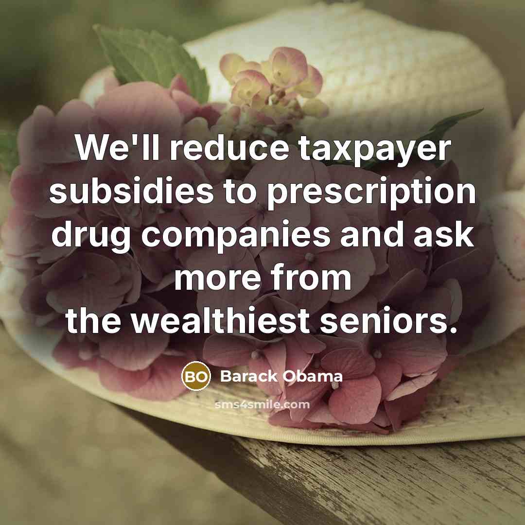 “We'll reduce taxpayer subsidies to prescription drug companies and ask…” quote by Barack Obama