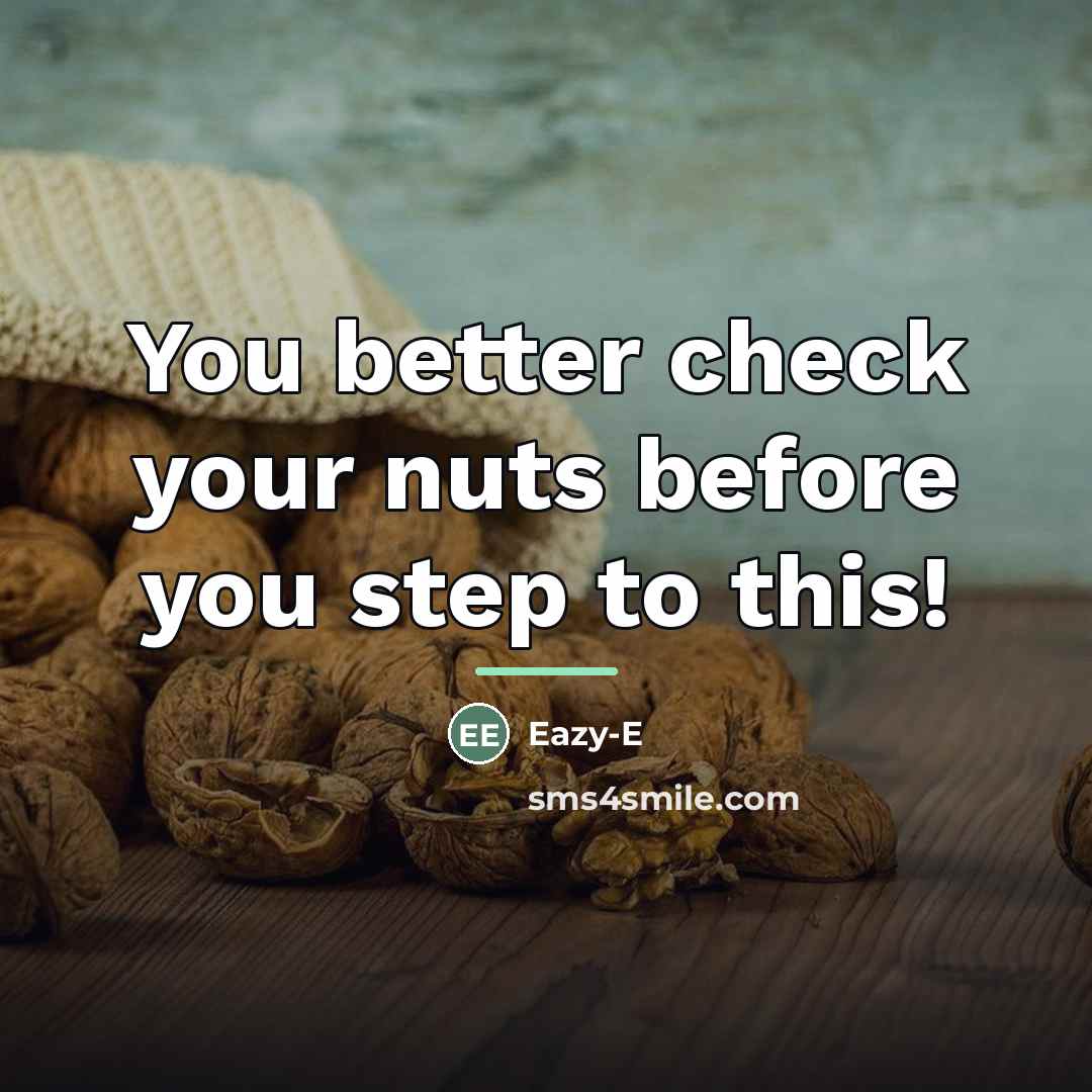 “You better check your nuts before you step to this!…” quote by Eazy-e