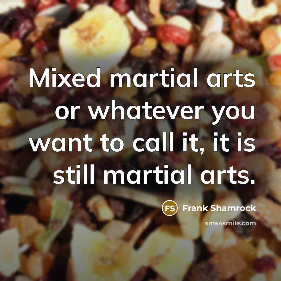 “Mixed martial arts or whatever you want to call it,…” quote by Frank Shamrock