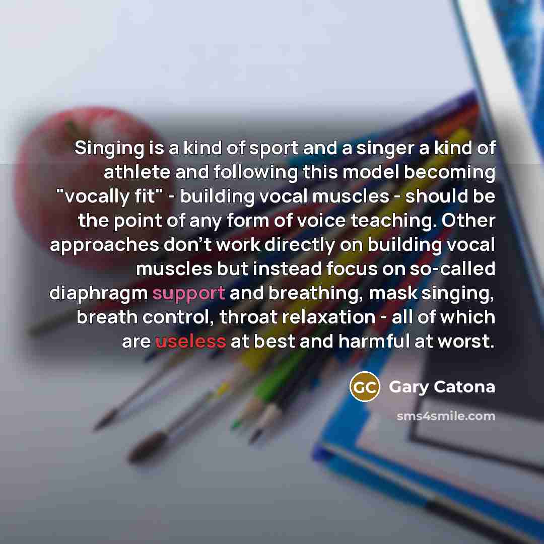 “Singing is a kind of sport and a singer a…” quote by Gary Catona