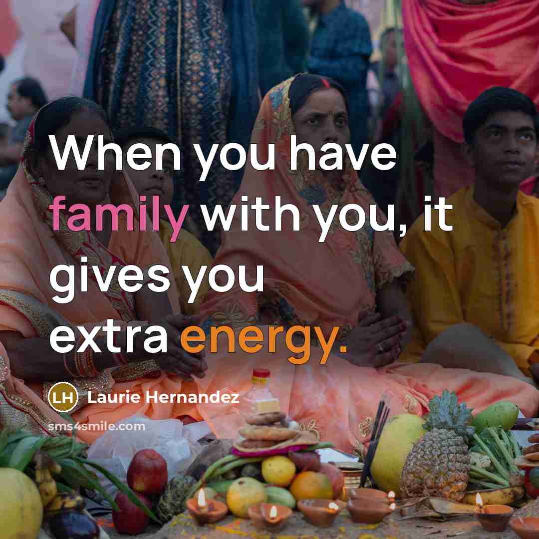 “When you have family with you, it gives you extra…” quote by Laurie Hernandez