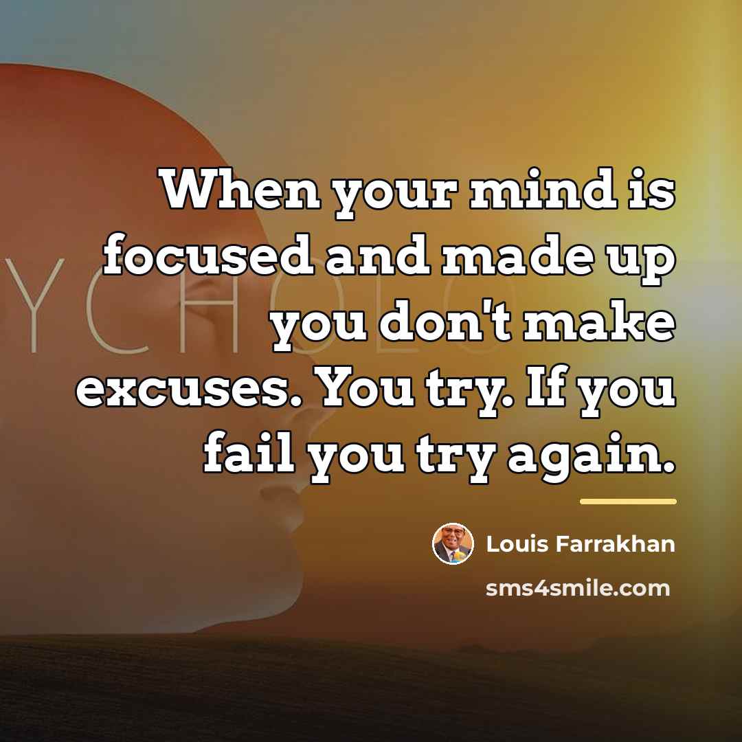 “When your mind is focused and made up you don't…” quote by Louis Farrakhan