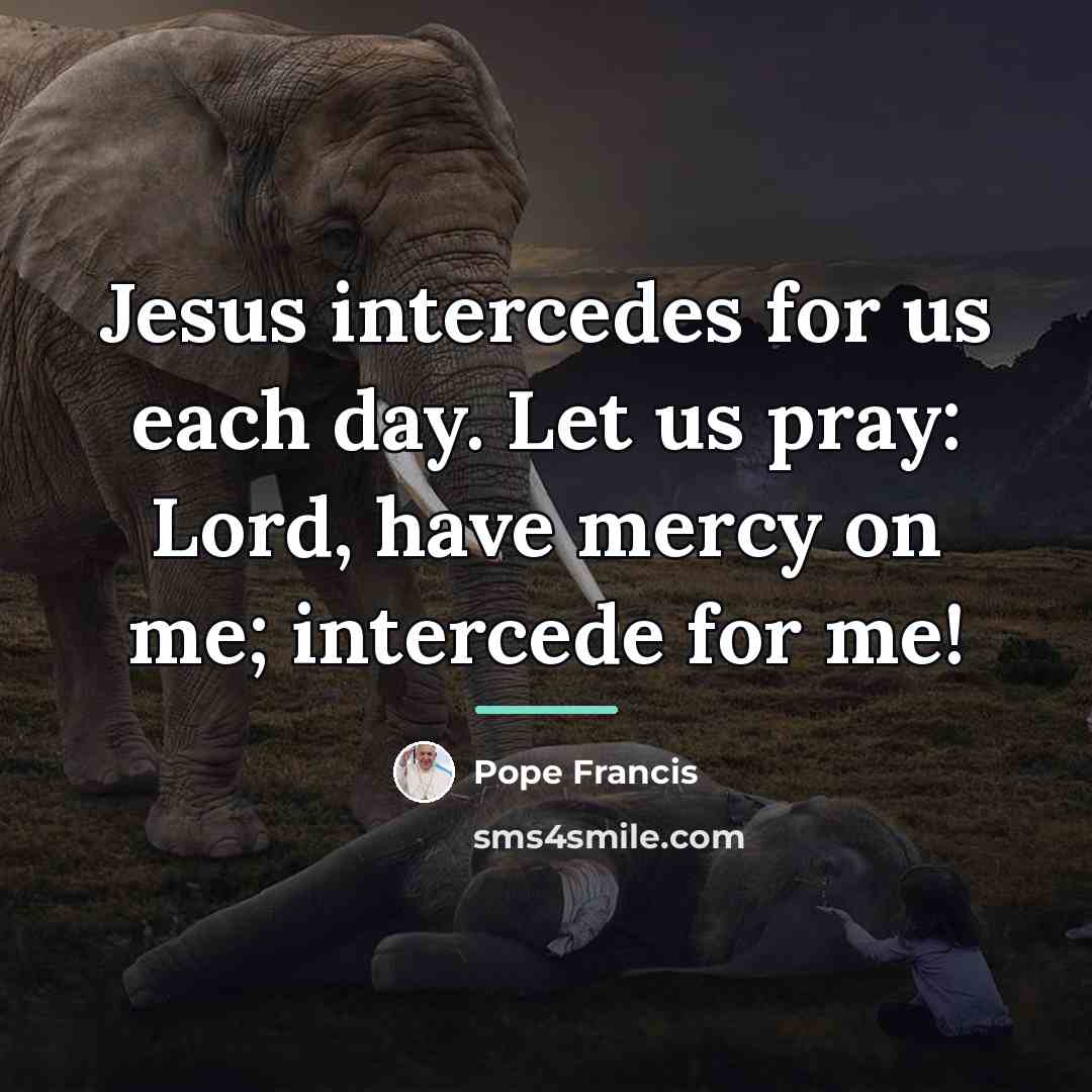 “Jesus intercedes for us each day. Let us pray: Lord,…” quote by Pope Francis